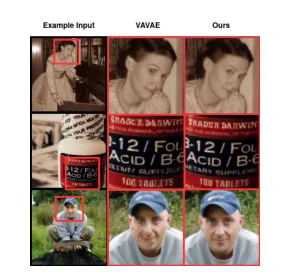 Fine-detail reconstructions comparing input images, a baseline tokenizer, and the proposed method.